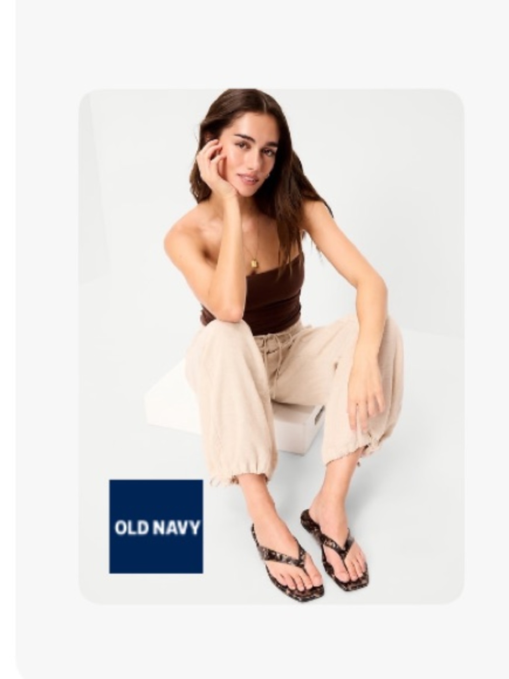 Old Navy square toe flip flops